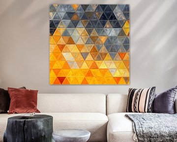 Mosaik Dreieck orange grau #Mosaik von JBJart Justyna Jaszke