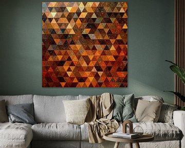 Mozaïek driehoek bruin oranje #mosaic van JBJart Justyna Jaszke