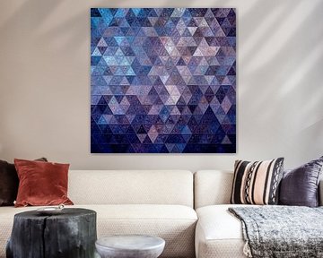 Mozaïek driehoek blauw #mosaic van JBJart Justyna Jaszke