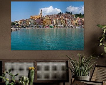 Vue de Menton près de la Côte d'Azur sur Linda Schouw