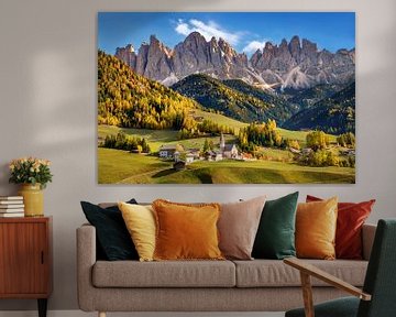Zonnige herfst in de Dolomieten in Zuid-Tirol van Voss Fine Art Fotografie