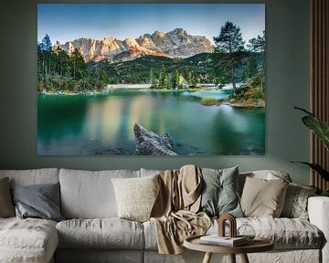 Eibsee in Bayern bei Garmisch Partenkirchen mit Alpenpanorama von Voss Fine Art Fotografie