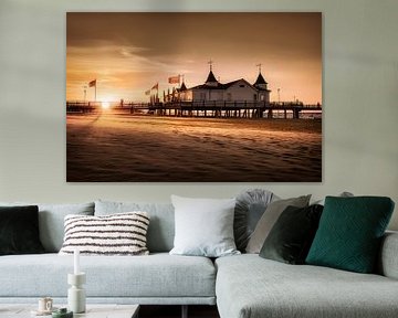 Warmes Sonnenlicht an Strand von Ahlbeck auf der Insel Usedom von Voss Fine Art Fotografie