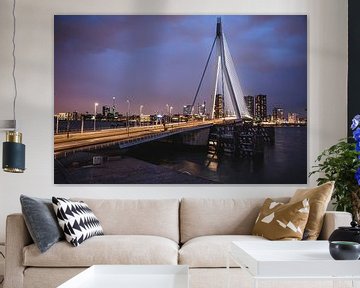 City of Rotterdam: Erasmusburg by light van Johan Veenstra