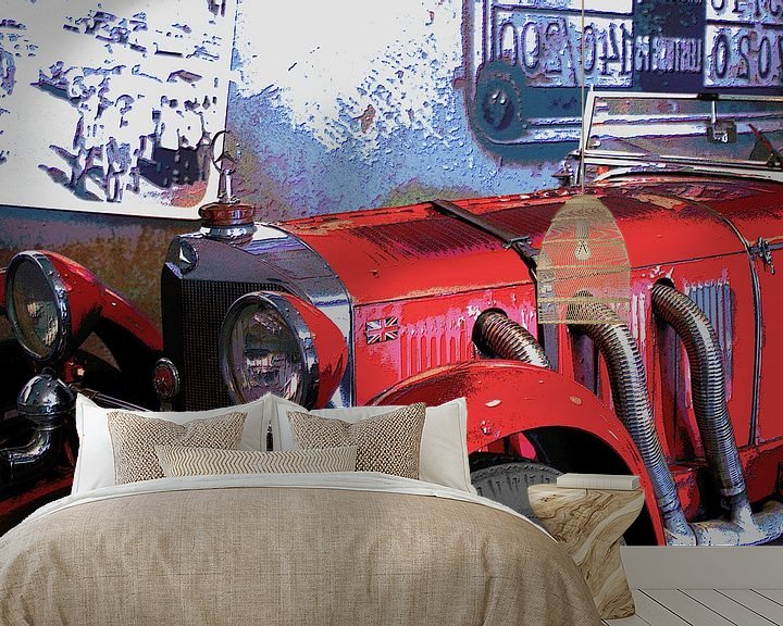 Sfeerimpressie behang: Rode Mercedes-Benz van Erik Reijnders