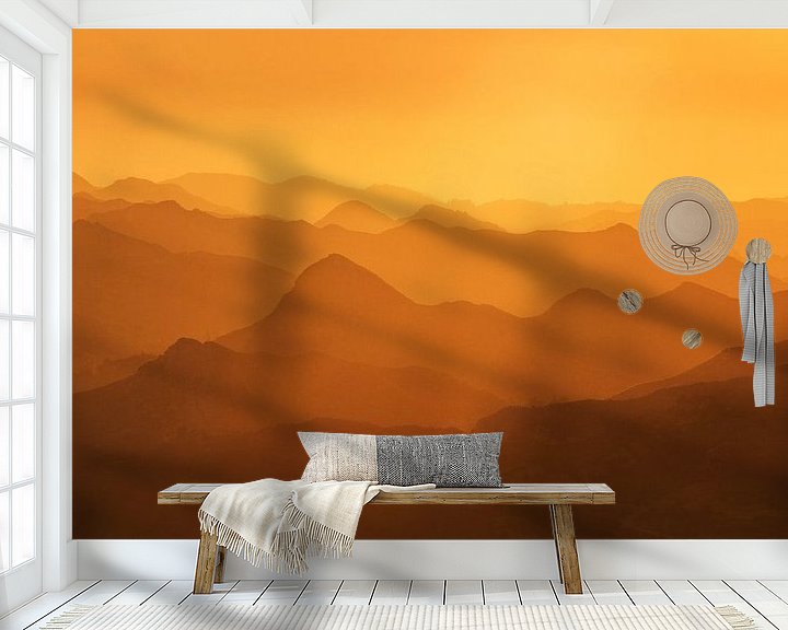 Beispiel fototapete: Orange Sonnenaufgang von Walljar
