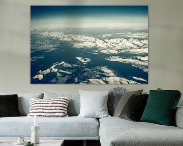 Snow covered mountains in Northern Norway aerial view by Sjoerd van der Wal Photography