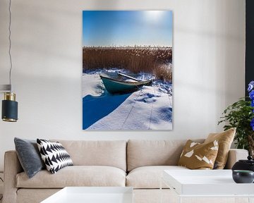 Fishing boat in Wieck on the Bodden on the Fischland-Darß in winter by Rico Ködder