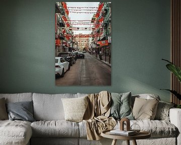 Drapeaux rouges de Chinatown San Francisco | Photographie de voyage tirage photo d'art | Californie, sur Sanne Dost