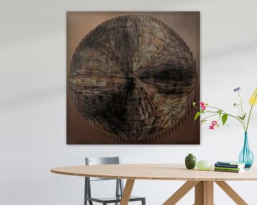 Abstract figure brown rings by Carla van Zomeren