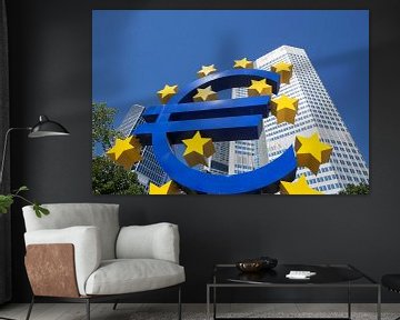 Euro symbol in front of the ECB building