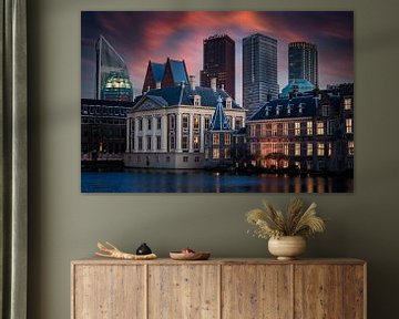 Nederlandse parlementsgebouwen en het Mauritshuis aan de Hofvijver in Den Haag van gaps photography