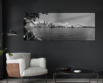 Sydney Panorama schwarz und weiß von Leonie Pereboom