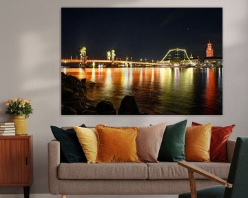 Kampen skyline at the river IJssel at night by Sjoerd van der Wal Photography