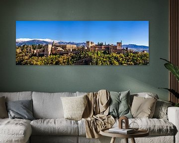 Panorama World Heritage Moorish Fortress Alhambra in Granada Spain by Dieter Walther