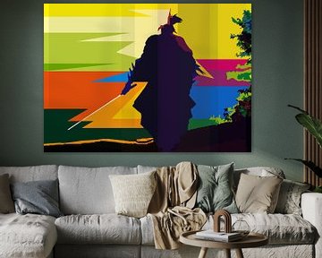 Samurai Silhouet Pop Art WPAP
