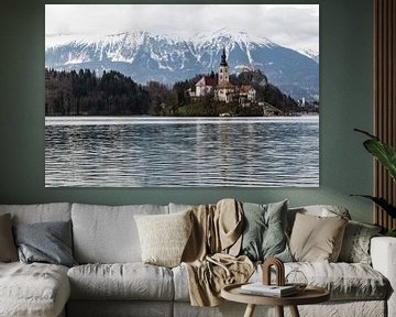 Het meer van Bled (Slovenië) van Werner Lerooy