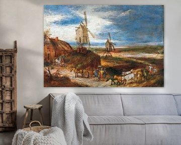 Jan Brueghel der Jüngere, Dünenlandschaft mit Windmühlen und Stab
