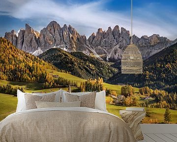Alpenpanorama Dolomieten in zonnig herfstlicht van Voss Fine Art Fotografie