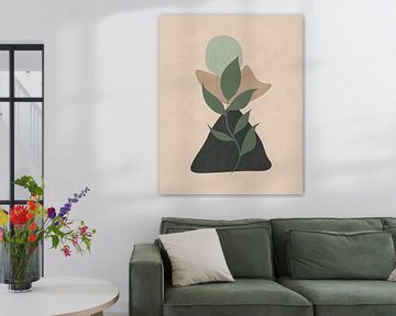 Paysage abstrait avec une plante émeraude sur Tanja Udelhofen