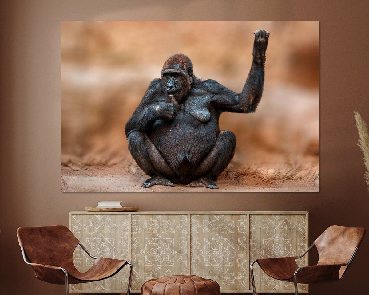 Voorbeeld van het werk in een kamer