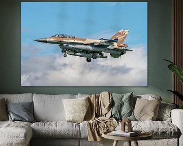 A beautiful Israeli Air Force F-16D "Barak" of the 105 Squadron from Hatzor Air Ba by Jaap van den Berg