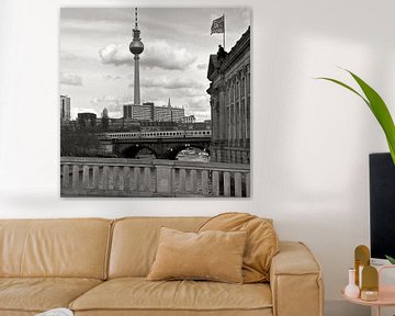 Bode Museum with a view of the Berlin TV Tower by Silva Wischeropp