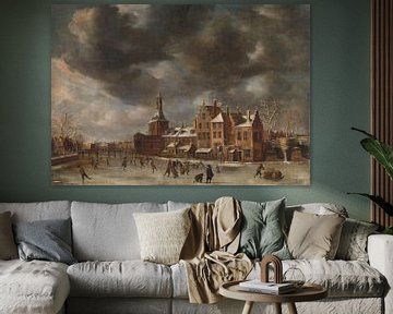 The Blauwpoort in Leiden in the Winter, Abraham Beerstraten (1635)