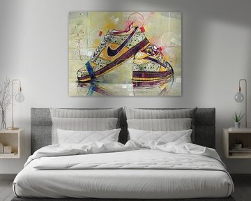 Nike dunk SB low yellow Lobster Malerei von Jos Hoppenbrouwers