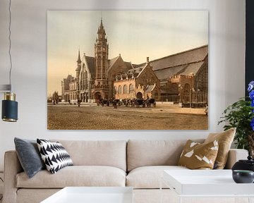 Het station, Brugge, België (1890-1900) van Vintage Afbeeldingen