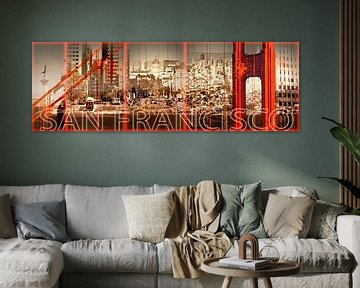 Golden Gate Bridge & San Francisco Collage sur Melanie Viola