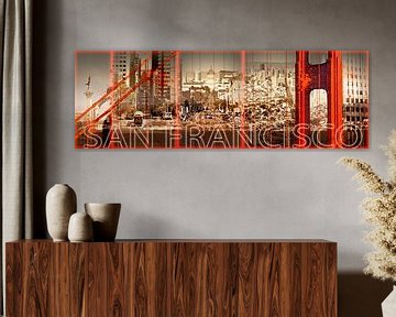 Golden Gate Bridge & San Francisco Collage van Melanie Viola