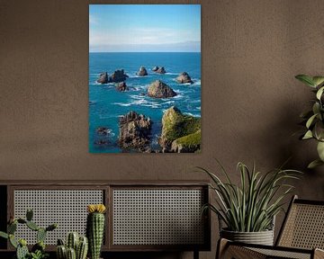 Rocks at the coast of Kaka Point, New Zealand by Lennard Gog