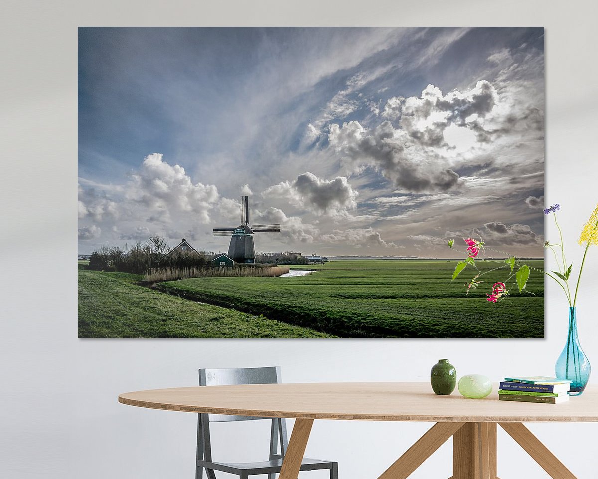 Voorbeeld van het werk in een kamer