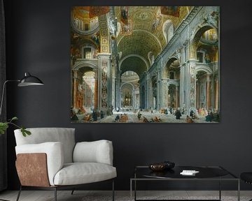 Interieur van de Sint Pieter, Rome, Giovanni Paolo Panini