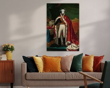 Bearbeitetes Porträt von Wilhelm I., König der Niederlande, mit Ziegenkopf von StudioMaria.nl