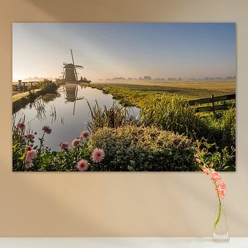 Mühle in dem dreieckigen Polder Leidschendam - Niederlande von Jolanda Aalbers
