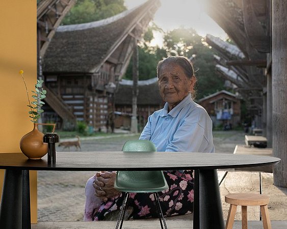 Voorbeeld van het werk in een kamer