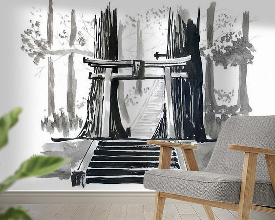 Voorbeeld van het werk in een kamer