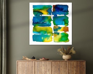Tropical Vibes 01 | Watercolor painting in abstract style by WatercolorWall