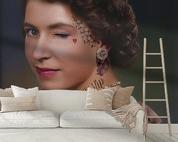 Königin Elizabeth II. zwinkert von Rene Ladenius Digital Art