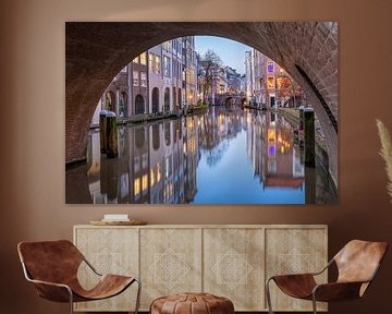 Under the Gaardbrug, Oudegracht Light and Dark Gaard Utrecht in the evening by Russcher Tekst & Beeld