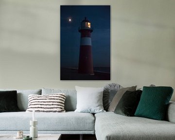 Lighthouse in the light of the moon