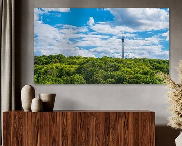 TV toren van stuttgart stad skyline omgeven door groene bos in de zomer panorama van adventure-photos