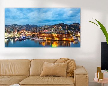 Panoramic night view of Keelung harbor by Yevgen Belich