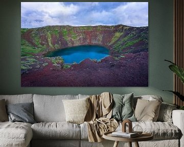 IJsland - Magisch moment bij het Kerid kratermeer met rode stenen van adventure-photos
