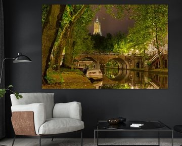 Utrecht Oudegracht: Domkerk boven Smeebrug van Martien Janssen
