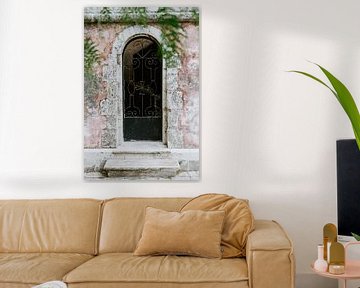 Pastelkleurige muur Zakynthos | Reisfotografie | Wall art fotografie print van Alblasfotografie