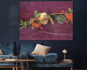 Still life with rowan berries 1 by Claudia Gründler