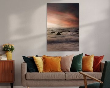 coucher de soleil atmosphérique le long de la côte néerlandaise sur gaps photography